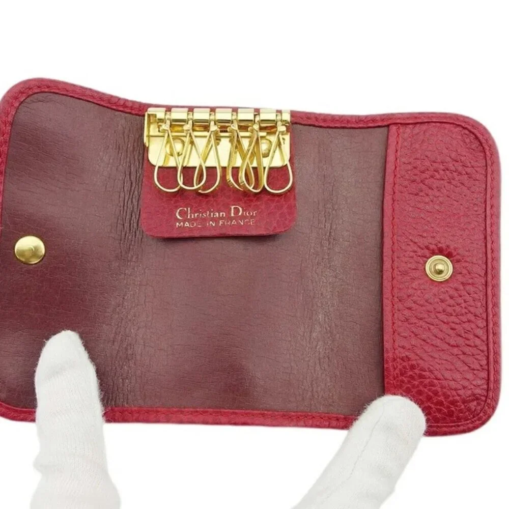 Dior Key holder Red gold Women Authentic secondhand